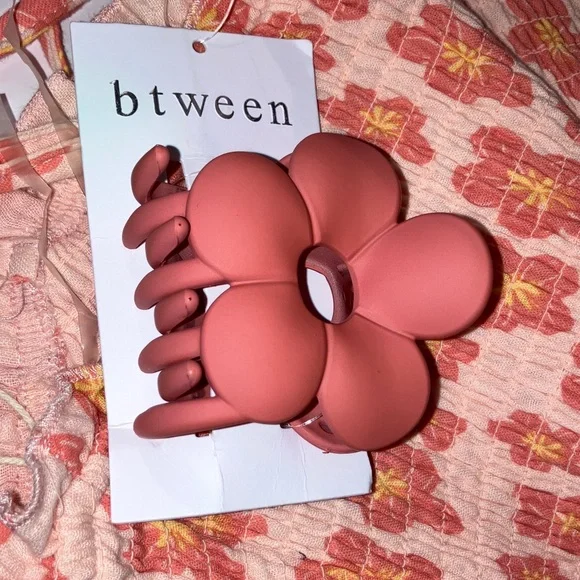 btween Pink and Orange Floral Matching‎ Tank and Skort Set with Hair Clip - Picture 6 of 6